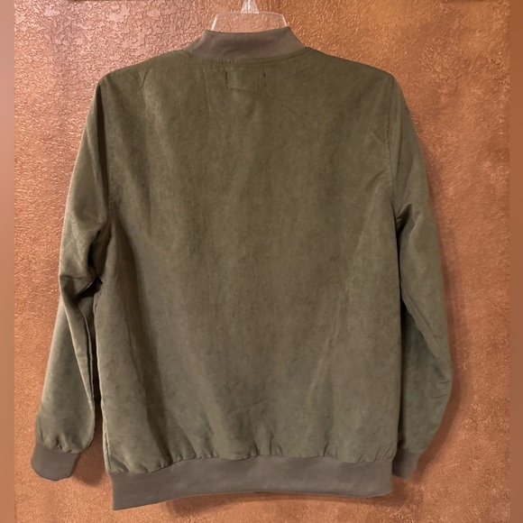 Merigold Kiss Sunset Olive Green Cactus Floral Embroidered Bomber Jacket Size S - Picture 4 of 7